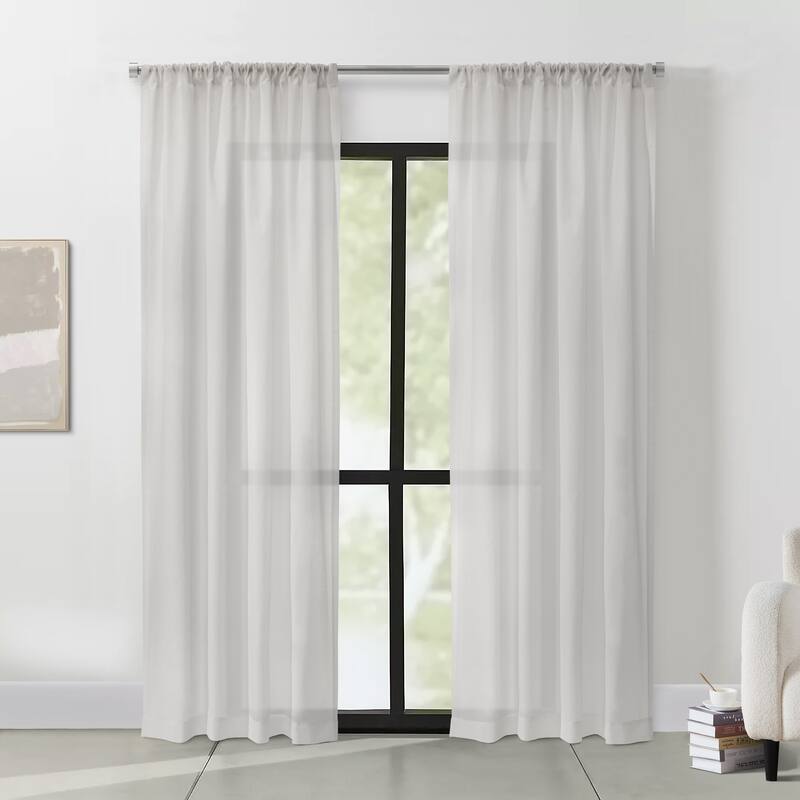 ThermaSheer Weathershield Insulated Energy-Saving Sheer Curtain - 50" x 95" - White