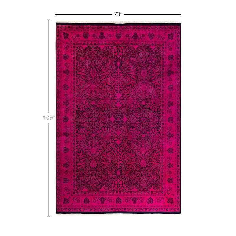 Contemporary Overdyed Wool Hand Knotted Area Rug - 6' 1" x 9' 1"