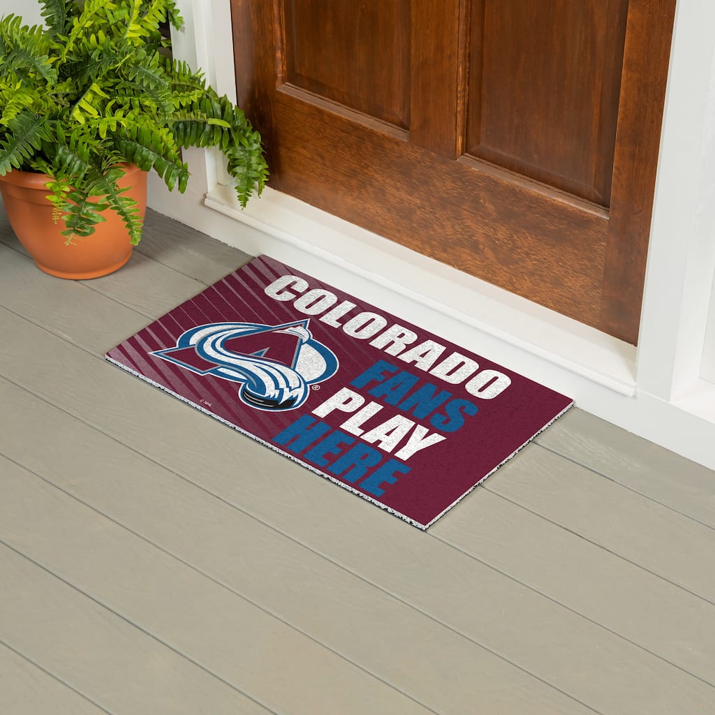 28 in. x 16 in. Colorado Avalanche "Fans Play Here" PVC Door Mat