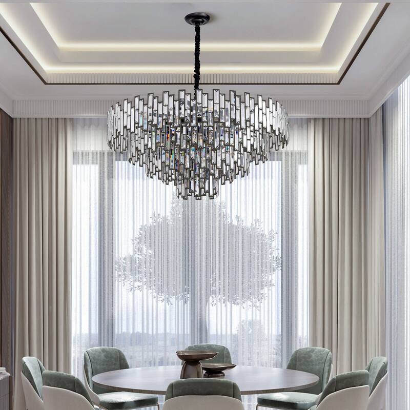 KAYLA 24in Chandelier 10-Light Crystal Chandelier