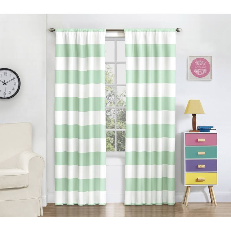 Eclipse Peabody Blackout Window Curtain Panel - 63 Inches - Mint