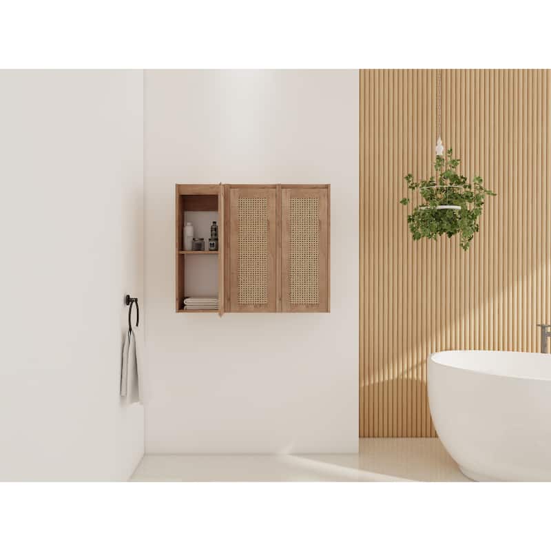 36" Bathroom Side Cabinet,Soft Close Doors,Float Mounting Design