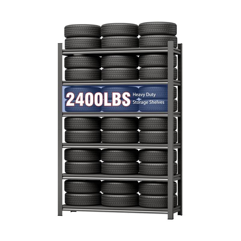 Garage Shelving Units 2400LBS Heavy Duty Storage Shelves Adjustable Metal Shelf 6 Tier Garage Storage Rack for Kitchen