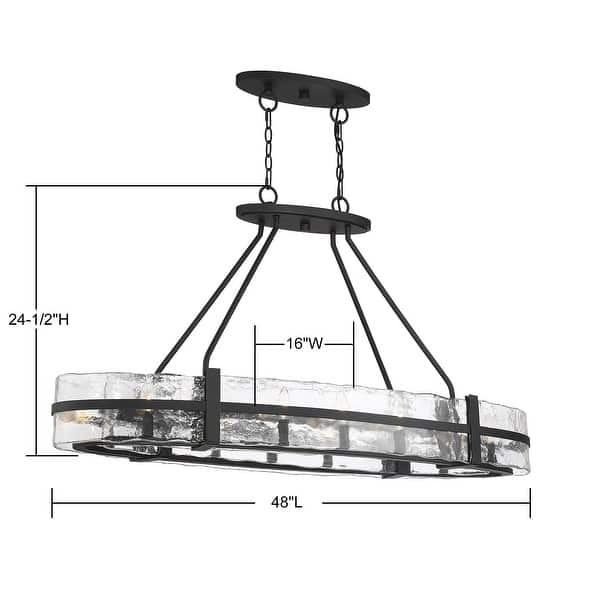 Hudson 10-Light Oval Chandelier in Matte Black