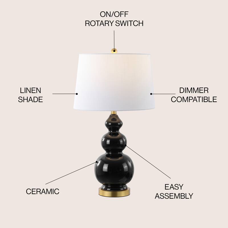 Arthur 27.5" Ceramic LED Table Lamp, Coral by JONATHAN Y