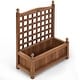 preview thumbnail 8 of 10, Costway Solid Wood Planter Box with Trellis Weather-Resistant Outdoor - 25'' (L) X 11'' (W) X 30'' (H)