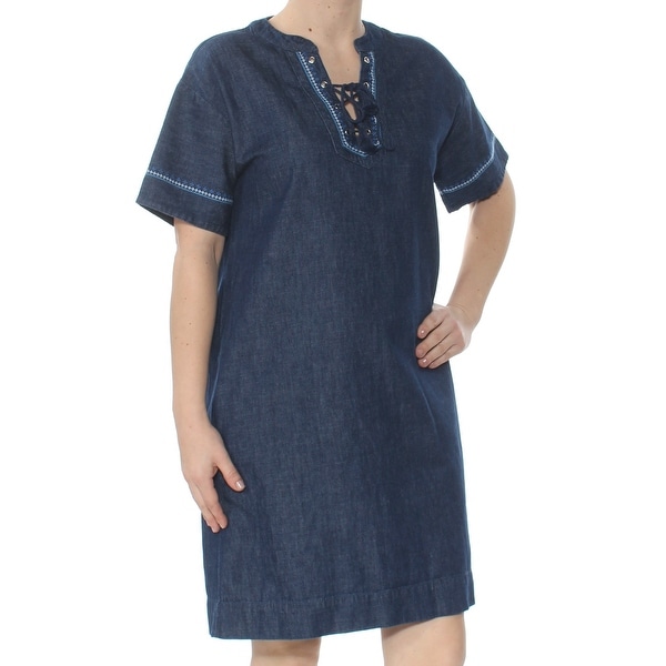 womens navy shift dress