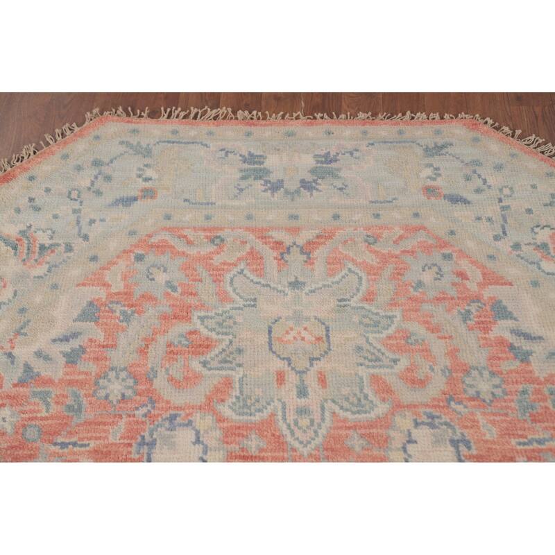 Heriz Serapi Indian Octagon Area Rug Handmade Wool Carpet - 5'10"x 5'10"