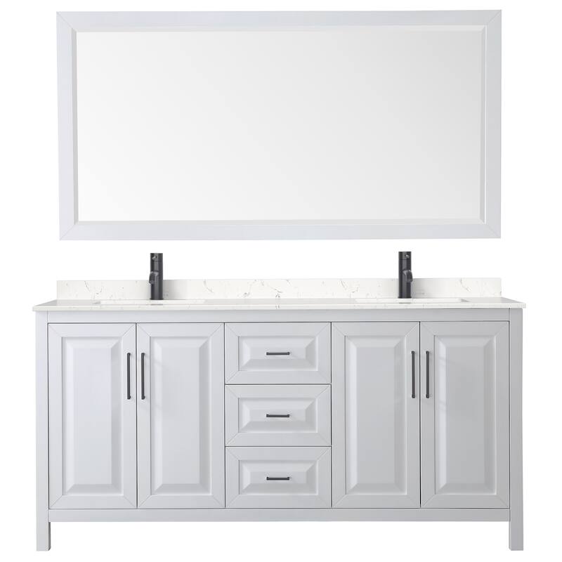 Wyndham Collection Daria 72" Free Standing Double Basin Vanity Set