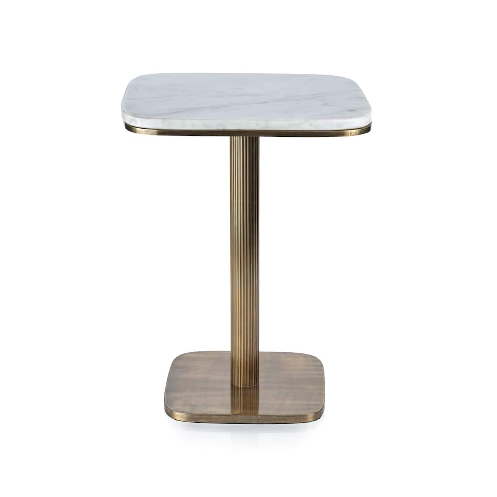 Bitonto Marble on Antique Brass Side Table