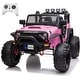 preview thumbnail 8 of 10, 24V Ride on Car Truck with Remote Control, 2 Seater Kids Electric Car, Spring Suspension, 9Ah Battery Powered, 3 Speeds Pink