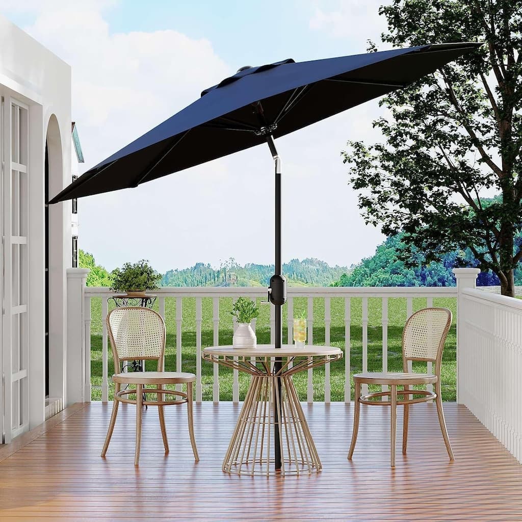 10FT Outdoor Table Patio Umbrella with Crank Lift & Push Button Tilt for Pool, Deck, Yard, Garden
