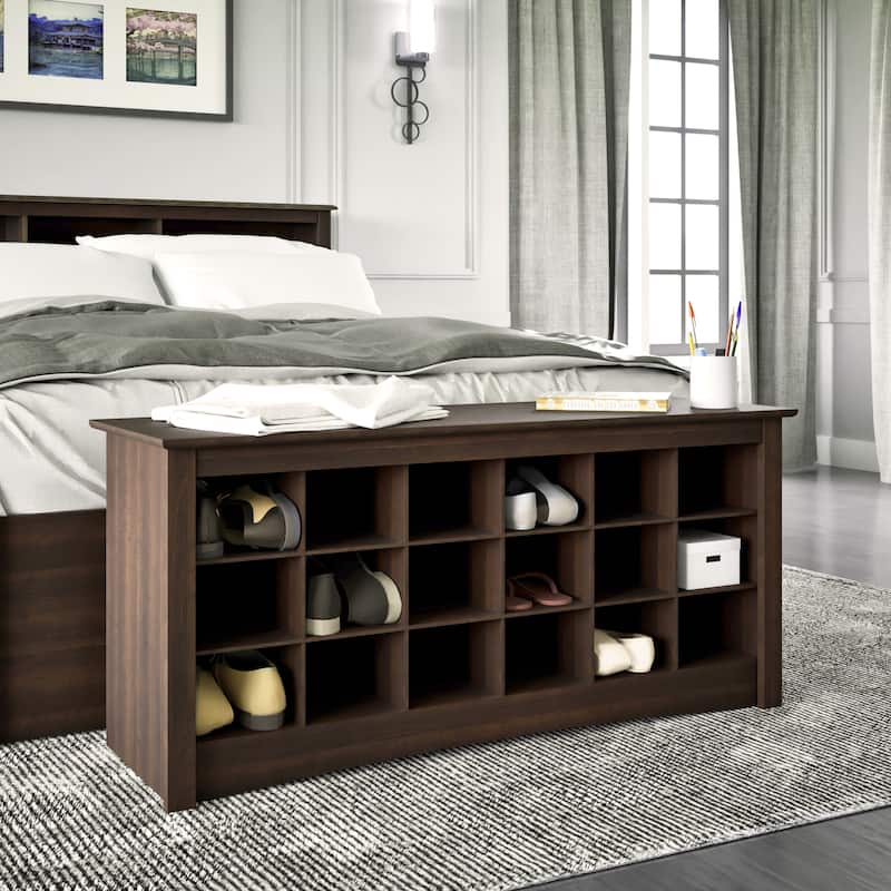 Copper Grove Arrowstone Espresso Shoe Storage Cubbie Bench