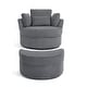 preview thumbnail 53 of 198, 41" W Oversized Accent Barrel Swivel Chair with Moon Storage Ottoman