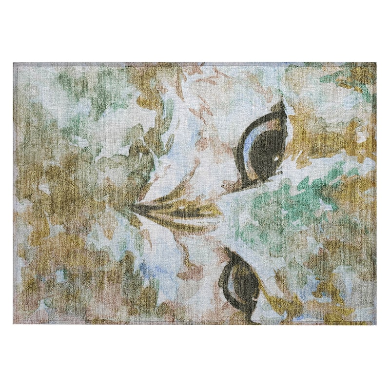 Machine Washable Indoor/ Outdoor Modern Owl Chantille Rug