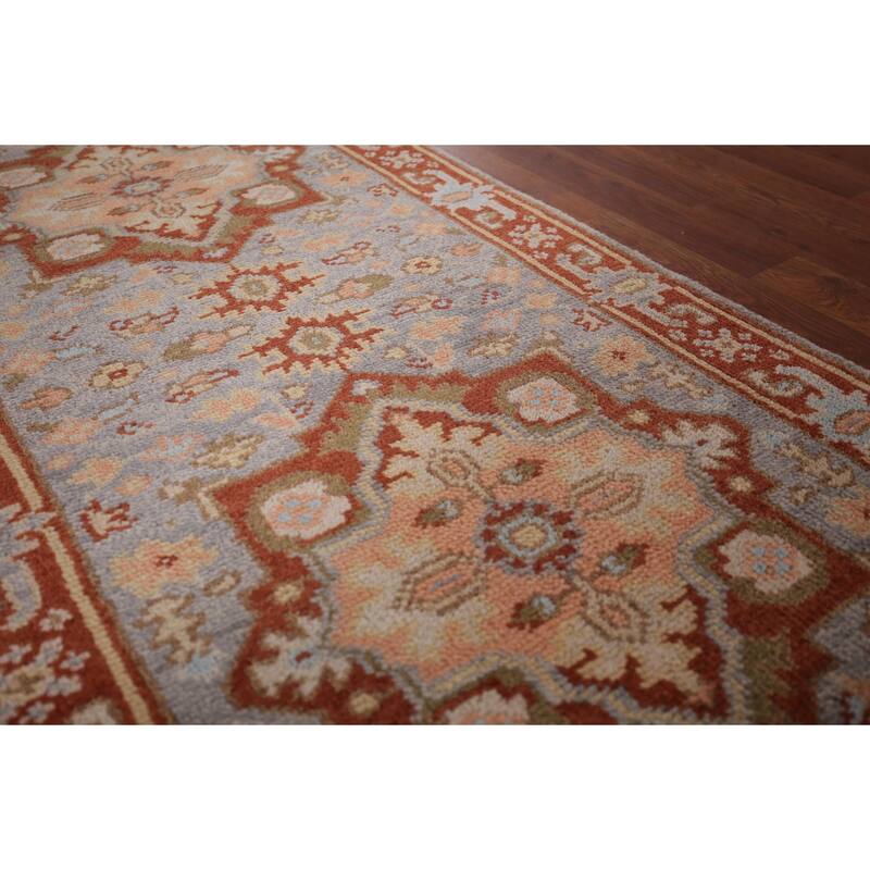 Geometric Kazak Oriental Runner Rug Hand-Knotted Wool Carpet - 2'6"x 10'9"