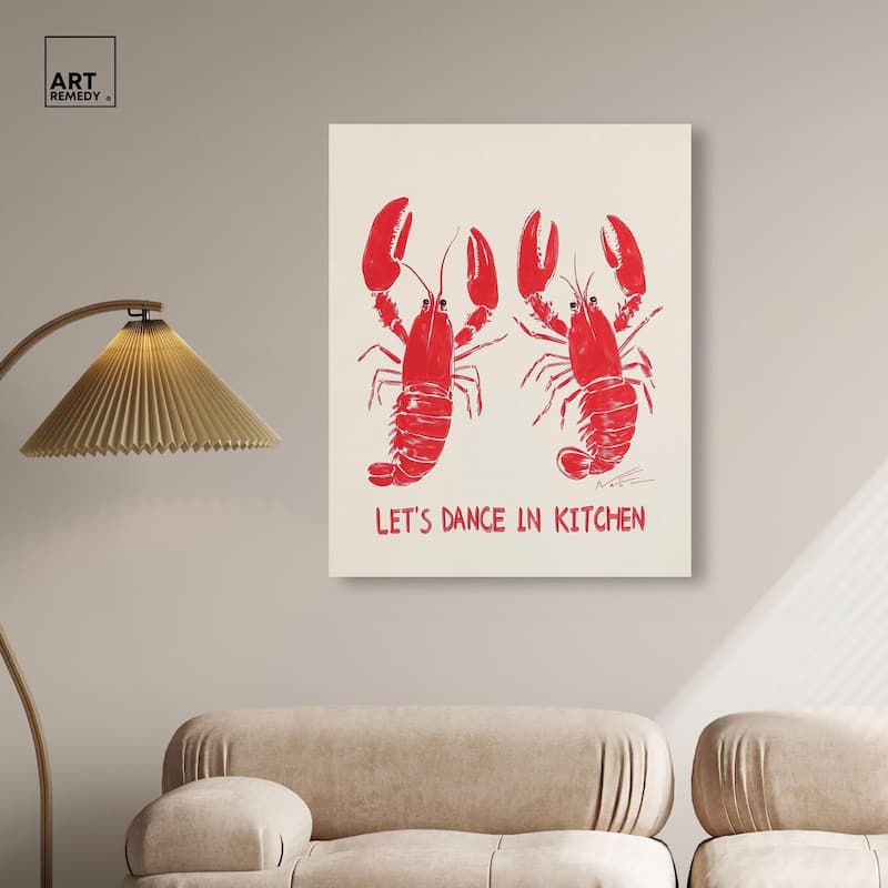 Let's Dance In Kitchen Canvas by Art Remedy, Gallery Wrapped