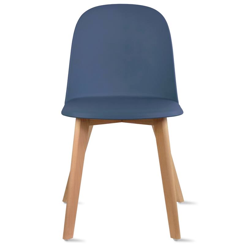 Set of 2 Plastic Dining Side Chair Wood For Event Kitchen Office Event Garden Patio Cafe