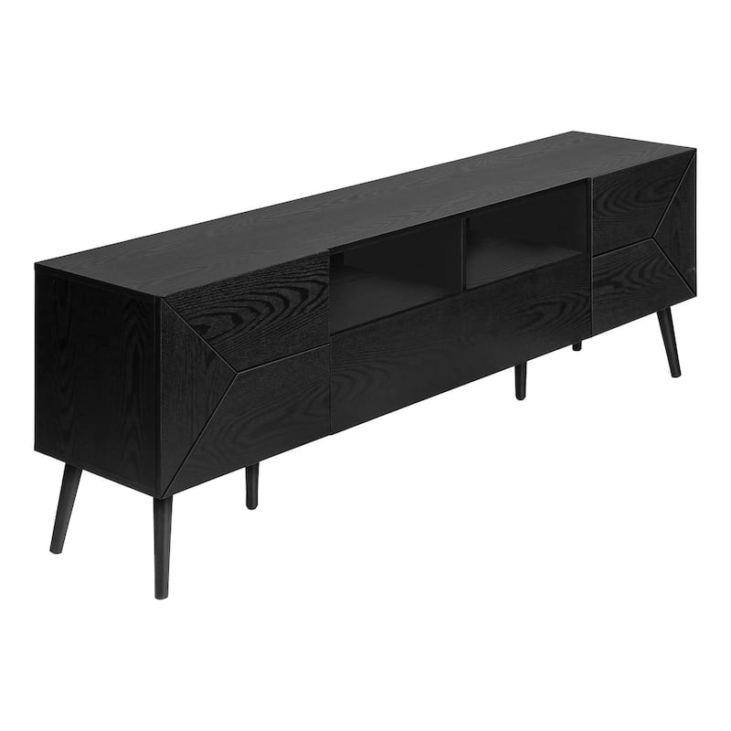 Tv Stand, 72 Inch, Console, Media Entertainment Center, Storage Drawer, Walnut Laminate, Mid Century, Modern