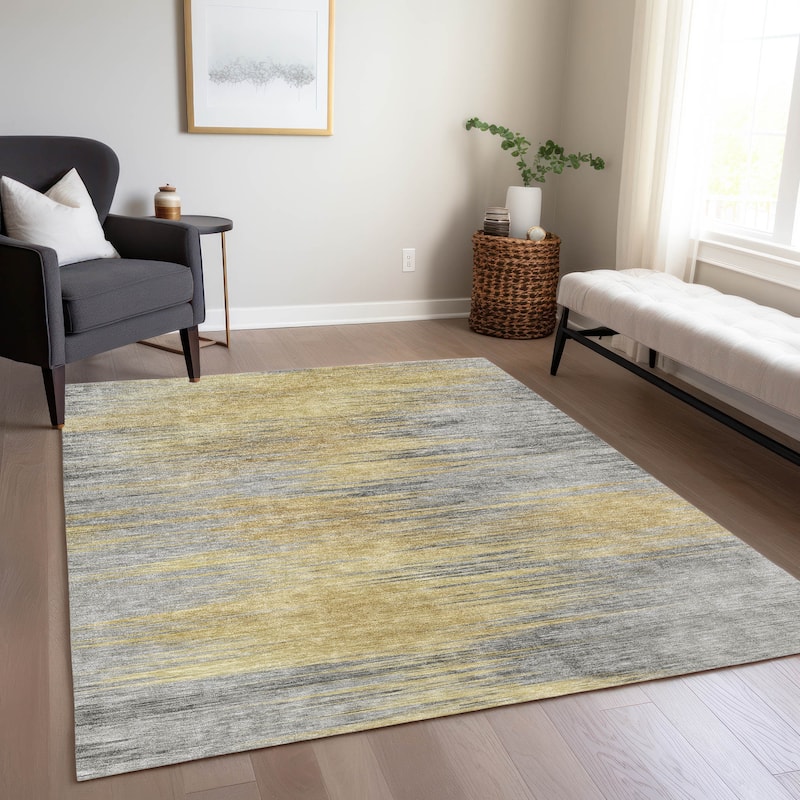 Machine Washable Indoor/ Outdoor Chantille Modern Ombre Rug