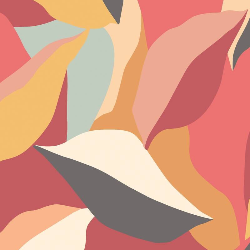 Hoopla Walls Leafy Patchwork Spice Mix Peel and Stick Wallpaper - N/A