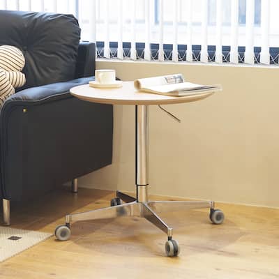 Movable Adjustable Coffee Table with 360 Swivel Counter Bar Height Aluminum Star Base