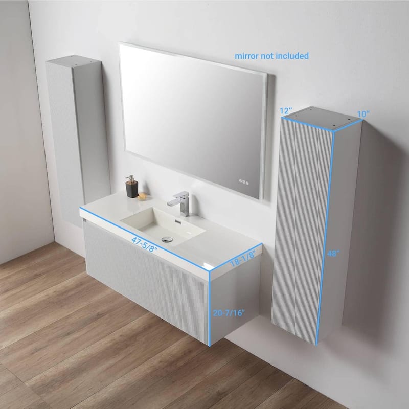 Blossom Positano 48" Floating Vanity with Sink & 2 Side Cabinets