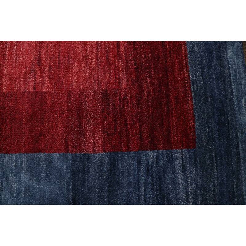 ECARPETGALLERY Hand-knotted Pak Finest Gabbeh Red Wool Rug - 7'9 x 7'8