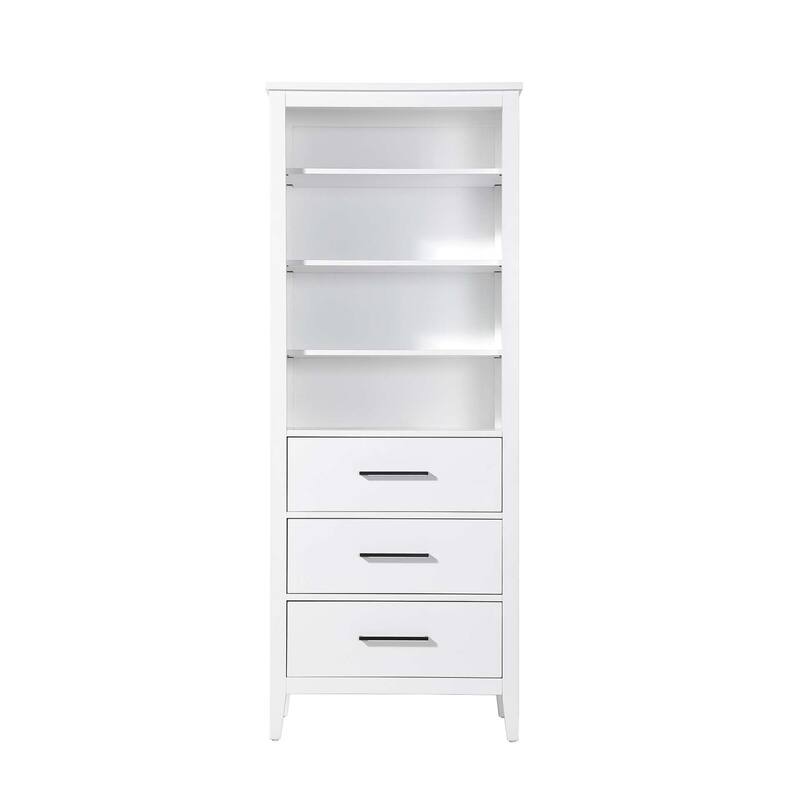 Laura 16-28 Inch Open Shelving Bath Storage Cabinet - White - 28"