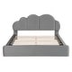 preview thumbnail 8 of 13, Grey Upholstered Queen Size Platform Bed with Cloud-shaped Headboard for Kids,Adults