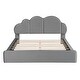 preview thumbnail 8 of 13, Queen Size Upholstered Platform Bed with Padded Cloud Style Headboard, Soft Fabric Frame with Slats