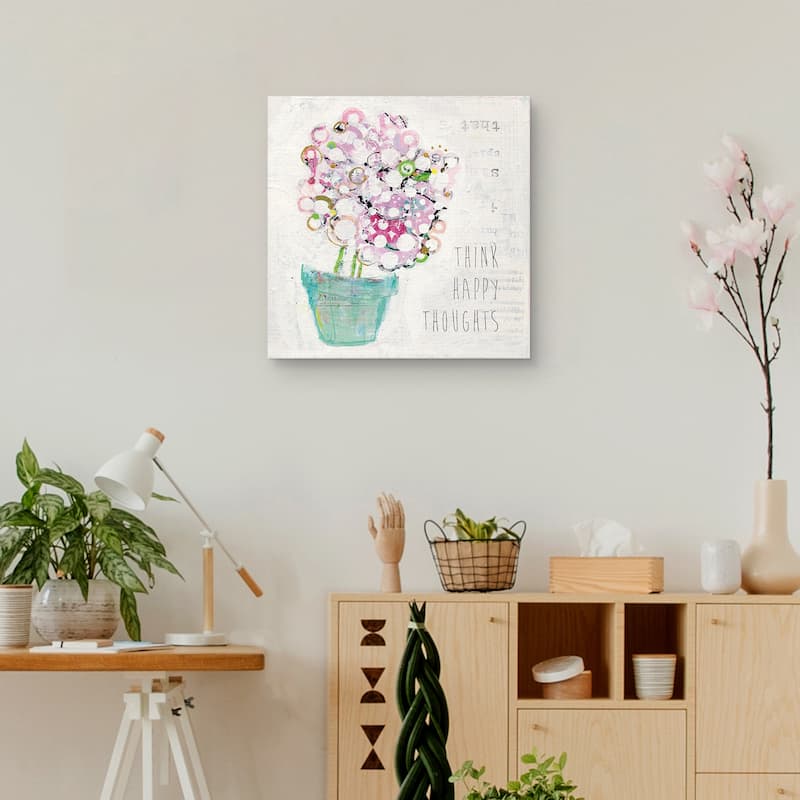 Think Happy Thoughts by Kellie Day Canvas Art Print