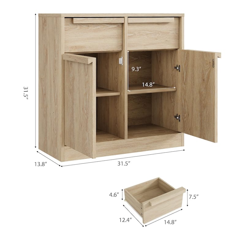 Sideboard Buffet Cabinet with 2 /4Drawers, 31.5"/62.4" Large Coffee Cabinet with Storage