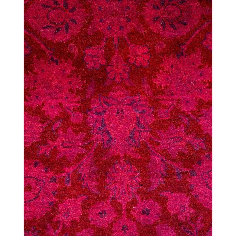Overton Hand Knotted Wool Vintage Inspired Modern Contemporary Overdyed Pink Area Rug - 3' 1" x 5' 2"