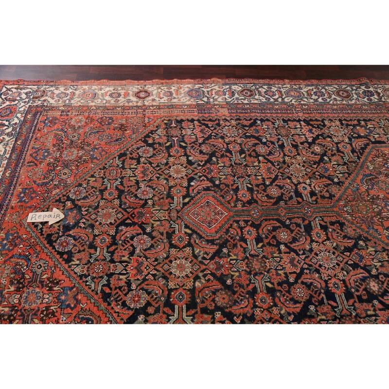 Pre-1900 Antique Malayer Persian Runner Rug Hand-knotted Wool Carpet - 6'10" x 15'7"
