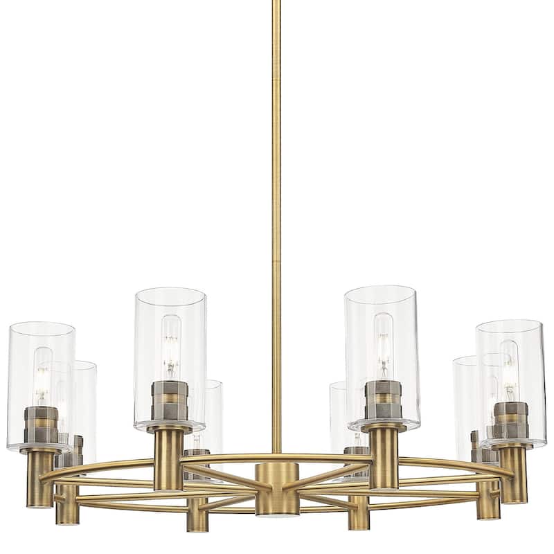 Innovations Lighting 434-8CR-10-32 Crown Point Chandelier Crown Point - Brushed Brass / Clear