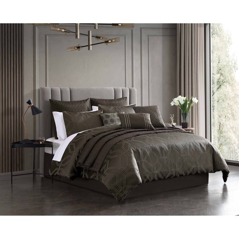 Riverbrook Home Rico 10 Piece Comforter Set Mushroom - Mushroom - King - 10 Pieces or More