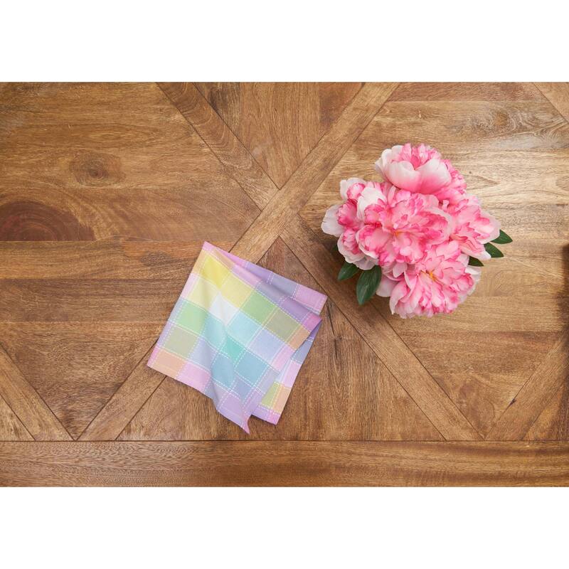 Hana Color Block Plaid Napkin Set of 6 - Multicolored