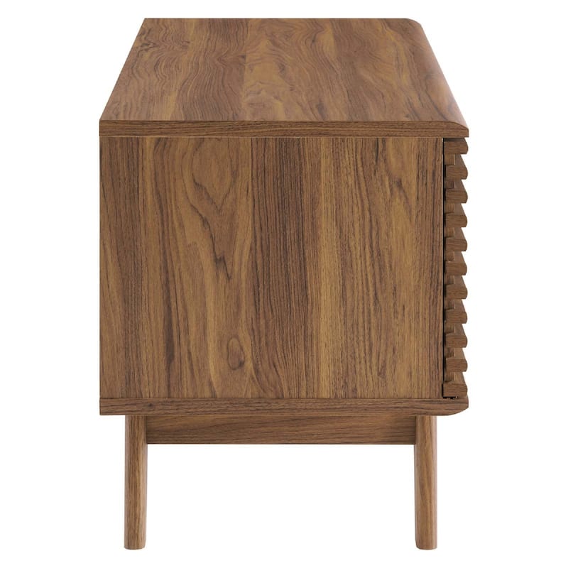 Modway Render 37" Vinyl Record Display Stand in Walnut, 37 Inch