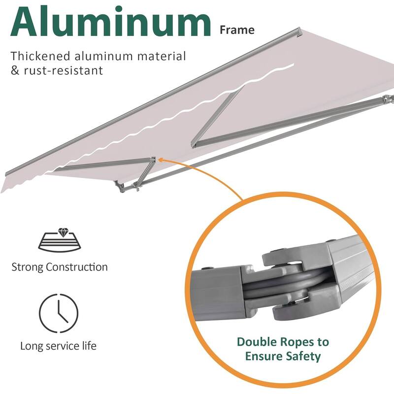 MCombo Patio Awning 8x7 Feet Sunshade Canopy for Manual Retractable Awnings