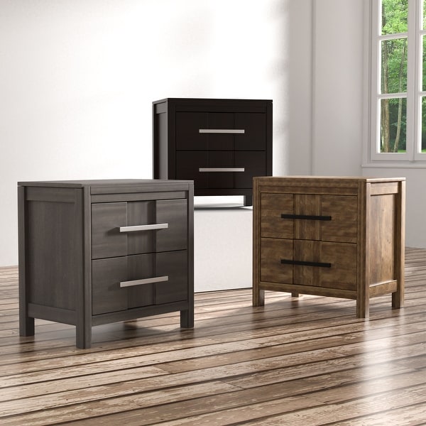 Furniture of America Tass Transitional Solid Wood 2-drawer Nightstand. Opens flyout.