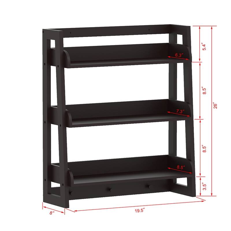 UTEX 3 Tier Bathroom Shelf Wall Mounted with Towel Hooks, Bathroom Organizer Shelf Over The Toilet
