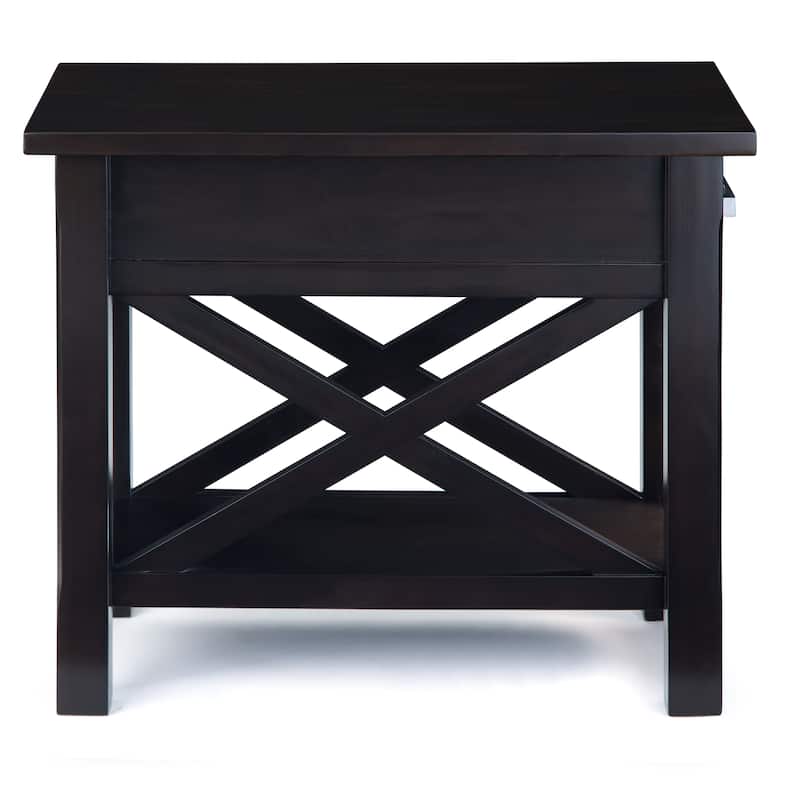 WYNDENHALL Waterloo SOLID WOOD 14 inch Wide Rectangle Contemporary Narrow Side Table - 14 inch Wide