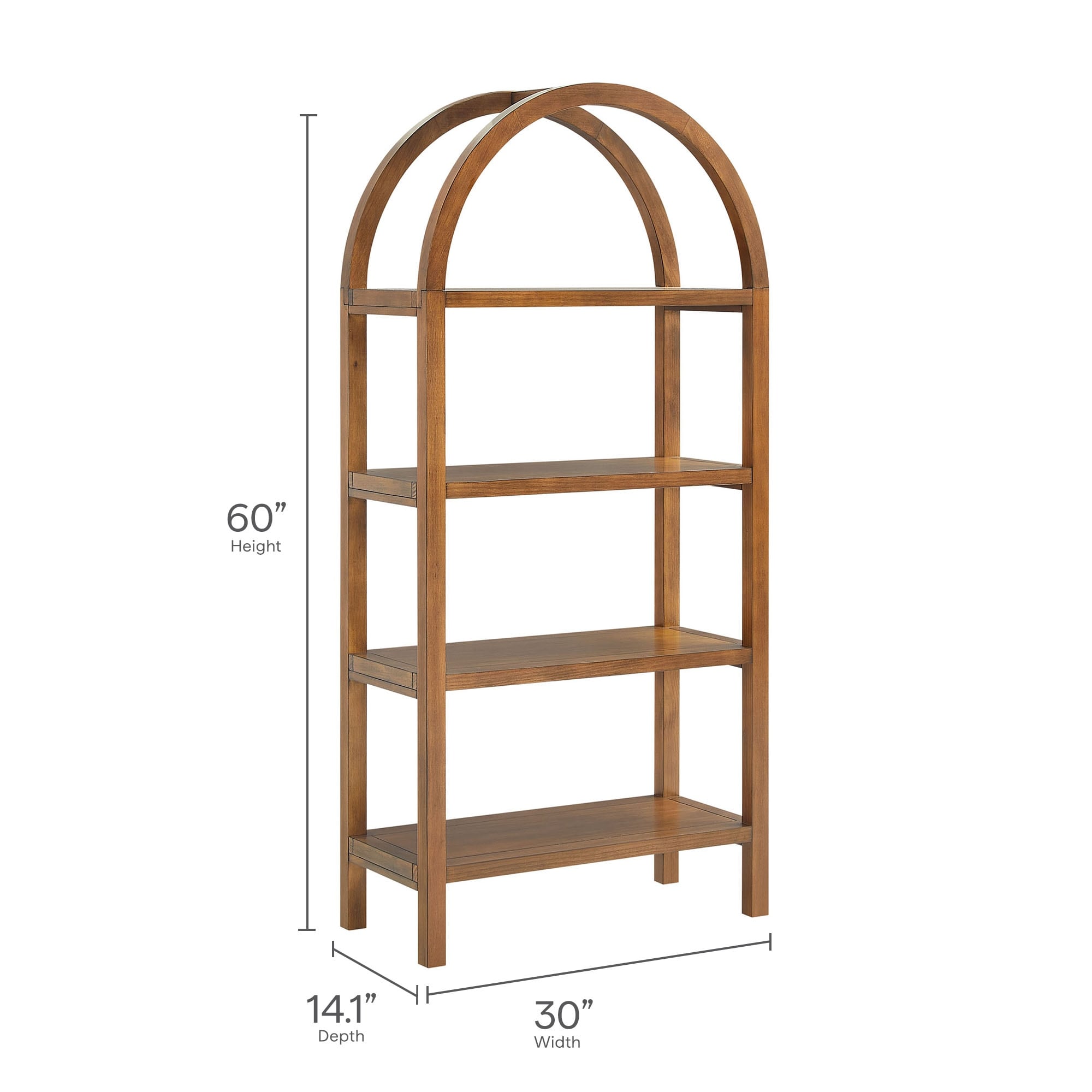 Vexley 60 Inch Arched Bookshelf - Overstock - 43098076