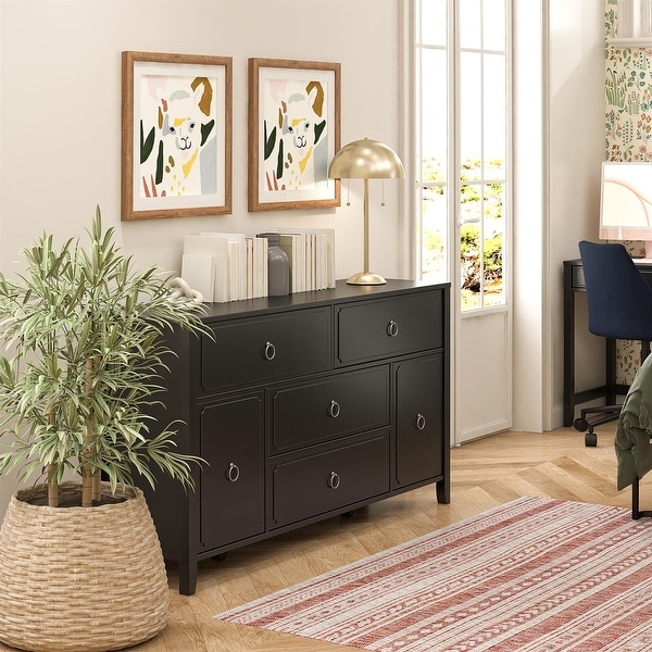 The Novogratz Her Majesty 4 Drawer/2 Door Wide Dresser - Bed Bath