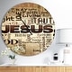 preview thumbnail 7 of 8, Designart 'Jesus' word cloud in grunge background' Oversized Religious Wall CLock 23 in. wide x 23 in. high