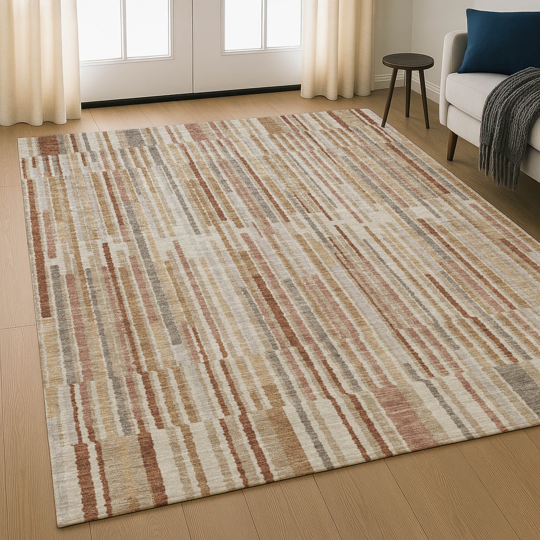Premium Washable Super Soft Stripe Stack Mayfield Rug