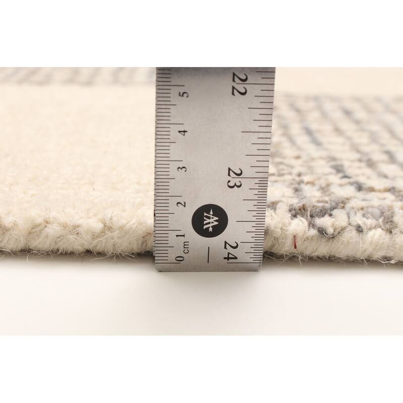 ECARPETGALLERY Hand Tufted Timeless Cream Wool Rug - 5'0 x 7'11
