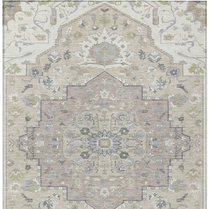 HomeRoots Oriental Traditional Rectangle Outdoor Rug