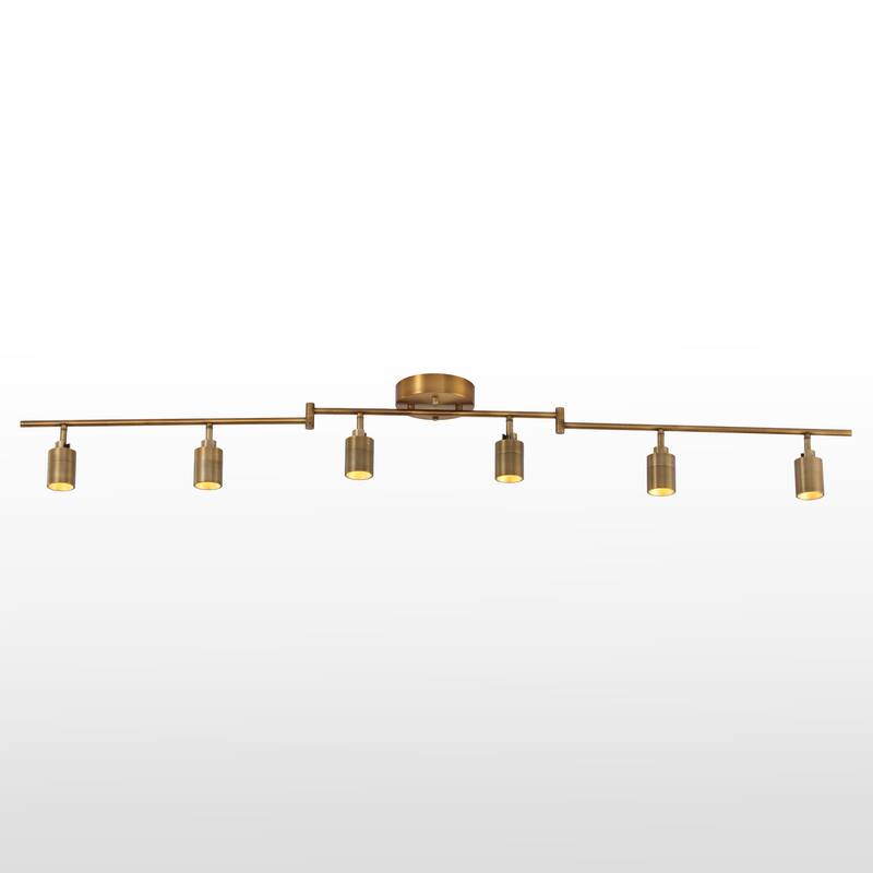 VidaLite Shura 6-Head LED Swivel Track Light, Directional Spot Lights, Dimmable - 10.45" x 62.2"